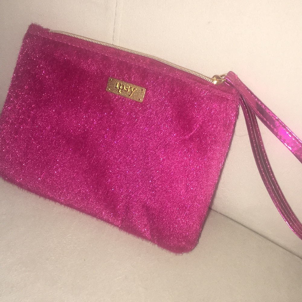 Furry Burgundy Ipsy Clutch